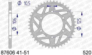 AFAM Kettensatz Alu, TRIUMPH S 765 Street Triple, mit A520XSR-G Kette