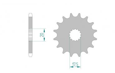 AFAM Kettensatz, SACHS (HERCULES) ZZ 125 Funbike, mit A428R1-G Kette