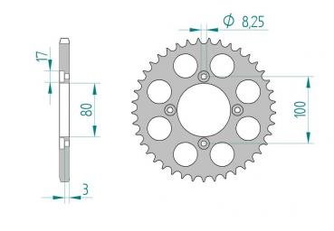 AFAM Kettensatz Alu, GAS-GAS TXT 300 Racing, mit A520MR2-G Kette