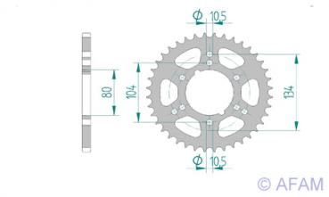 AFAM Kettensatz, POLARIS 325 Trail Boss, mit A520XMR3-80 Kette