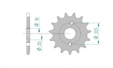 AFAM Kettensatz Alu, HONDA CRF 150 R 7, mit A420MX2-G Kette