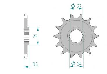 AFAM Kettensatz Alu, SUZUKI RM-Z 450 K8, mit A520MX4-G Kette