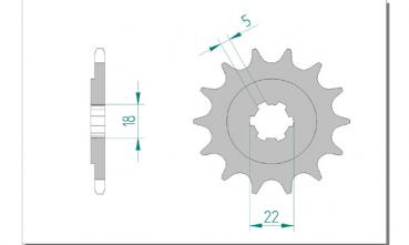 AFAM Kettensatz Alu, KAWASAKI KX 125 L2, mit A520MX4-G Kette