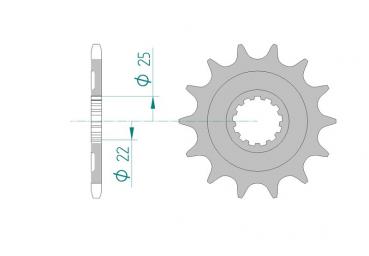 AFAM Kettensatz Alu, KAWASAKI KLX 450 R A7F, mit A520XRR3-G Kette