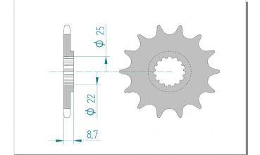 AFAM Kettensatz Alu, BETA RR 525 Enduro, mit A520XRR3-G Kette