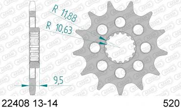 AFAM Kettensatz, SUZUKI RM-Z 450 L5, mit A520MX4-G Kette