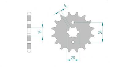 DID Kettensatz RIEJU NKD 125, mit DID 428VX Kette