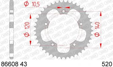 DID Kettensatz TRIUMPH 900 Thruxton 694350 ->, mit DID 520ZVMX Kette