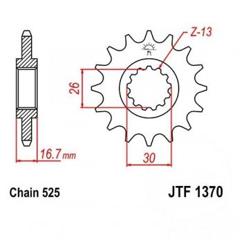 JT Ritzel 16Z Teilung 525