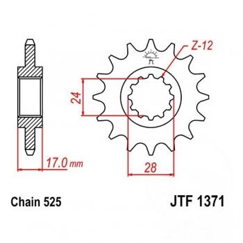 JT Ritzel 15Z Teilung 525
