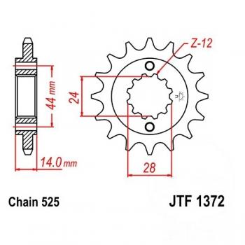 JT Ritzel 17Z Teilung 525