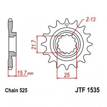 JT Ritzel 15Z Teilung 525