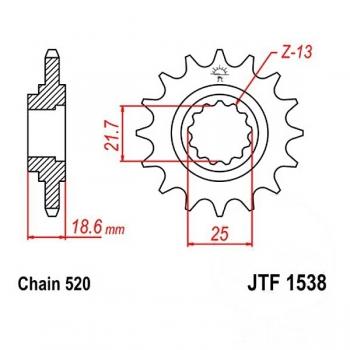 JT Ritzel 15Z Teilung 520