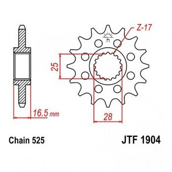 JT Ritzel 16Z Teilung 525