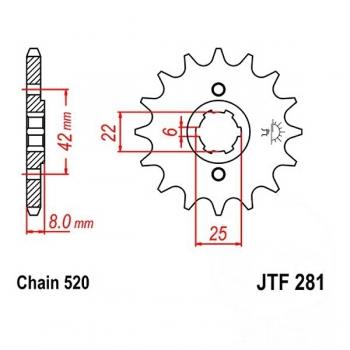 JT Ritzel 15Z Teilung 520