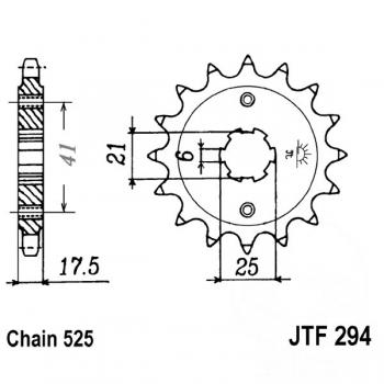 JT Ritzel 15Z Teilung 525