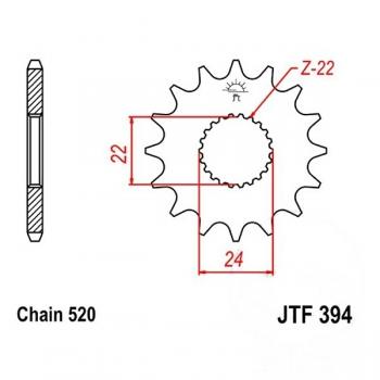 JT Ritzel 15Z Teilung 520