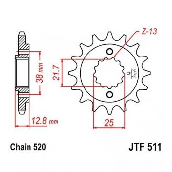 JT Ritzel 14Z Teilung 520