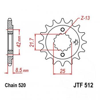 JT Ritzel 16Z Teilung 520