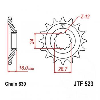 JT Ritzel 15Z Teilung 630
