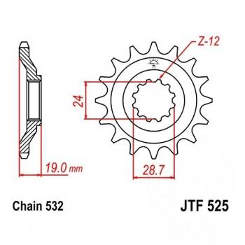 JT Ritzel 17Z Teilung 532