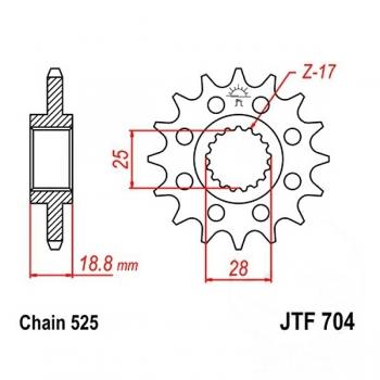 JT Ritzel 16Z Teilung 525