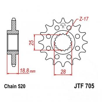 JT Ritzel 16Z Teilung 520