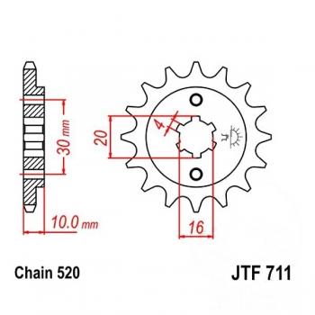 JT Ritzel 14Z Teilung 520