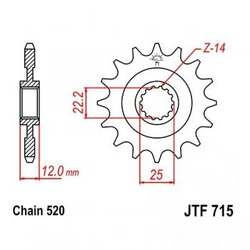 JT Ritzel 13Z Teilung 520