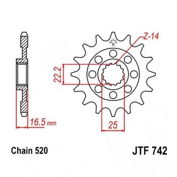 JT Ritzel 15Z Teilung 520
