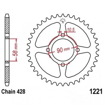 JT Kettenrad Stahl 45Z Teilung 428