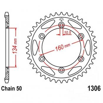 JT Kettenrad Stahl 43Z Teilung 530