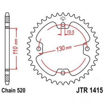 JT Kettenrad Stahl 38Z Teilung 520