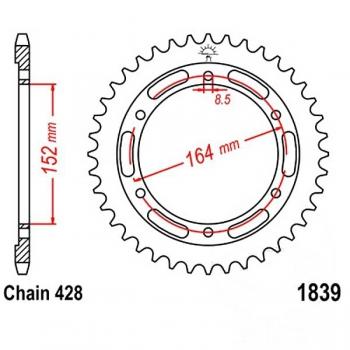 JT Kettenrad Stahl 55Z Teilung 428