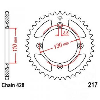 JT Kettenrad Stahl 49Z Teilung 428