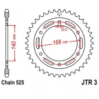 JT Kettenrad Stahl 41Z Teilung 525