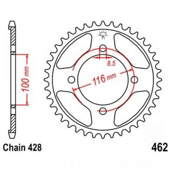 JT Kettenrad Stahl 49Z Teilung 428