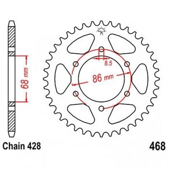 JT Kettenrad Stahl 46Z Teilung 428