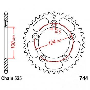 JT Kettenrad Stahl 38Z Teilung 525