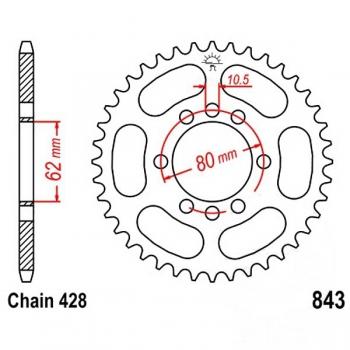 JT Kettenrad Stahl 48Z Teilung 428