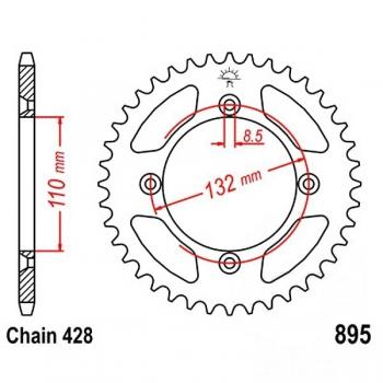 JT Kettenrad Stahl 49Z Teilung 428