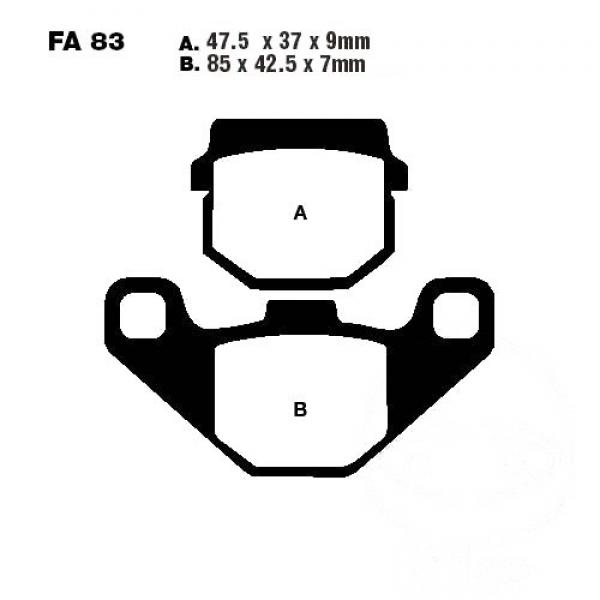 Bremsbelag für Feststellbremse EBC standard TT, FA083TT