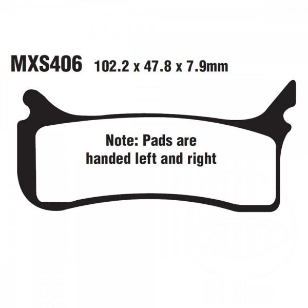 Bremsbelag EBC MXS406 für Bremszange FTE 6 Kolben, Bremssattel