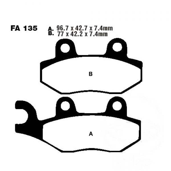 Bremsbelag EBC FA135R vorne rechts