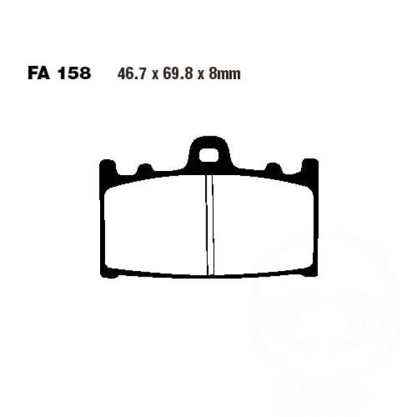 Bremsbelag EBC FA158HH für Bremszange Pro-One 4 Kolben, Bremssattel