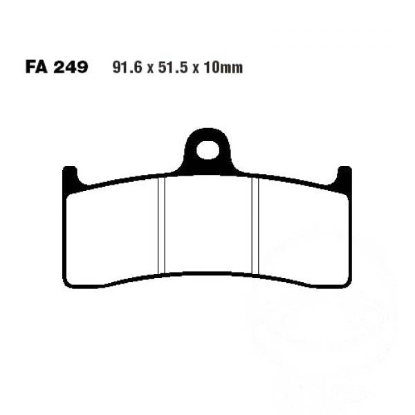 Bremsbelag EBC FA249HH für Bremszange Behringer 6 Kolben, Bremssattel