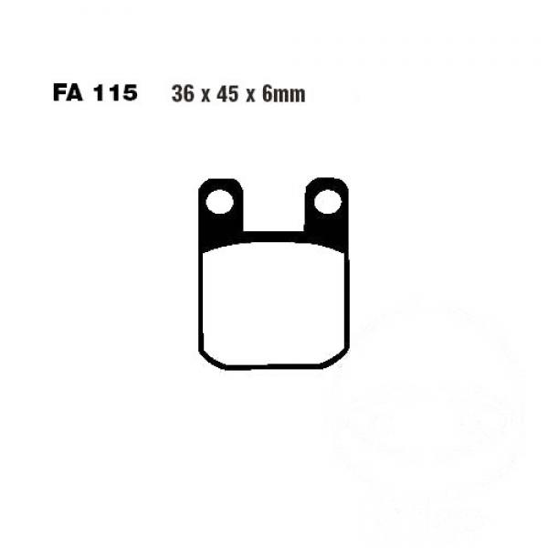 Bremsbelag EBC FA115 für Bremszange GMA 4 Kolben model F