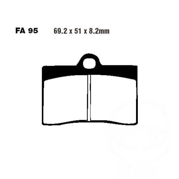 Bremsbelag EBC FA095V vorne für Racesattel Revtech/Willwood CCI polished Zange