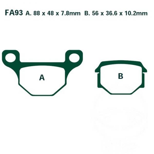 Bremsbelag EBC FA093 hinten für AJP Sattel