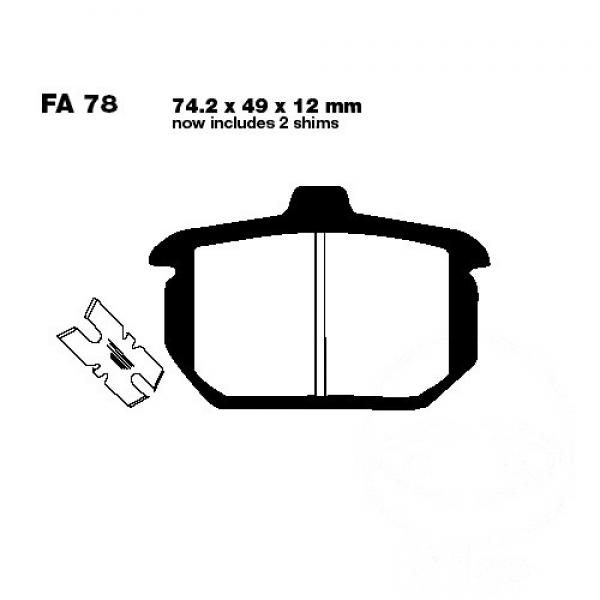 Bremsbelag EBC FA078 hinten für Gremeca Sattel